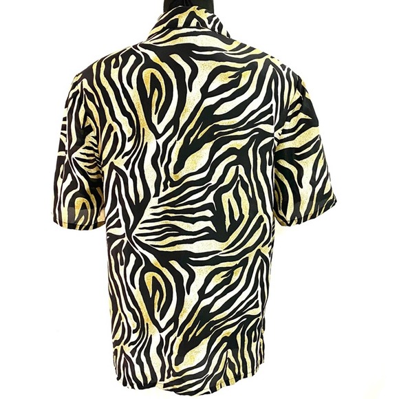 City Slick Tan and Black Tiger Print Button Up - Picture 4 of 8